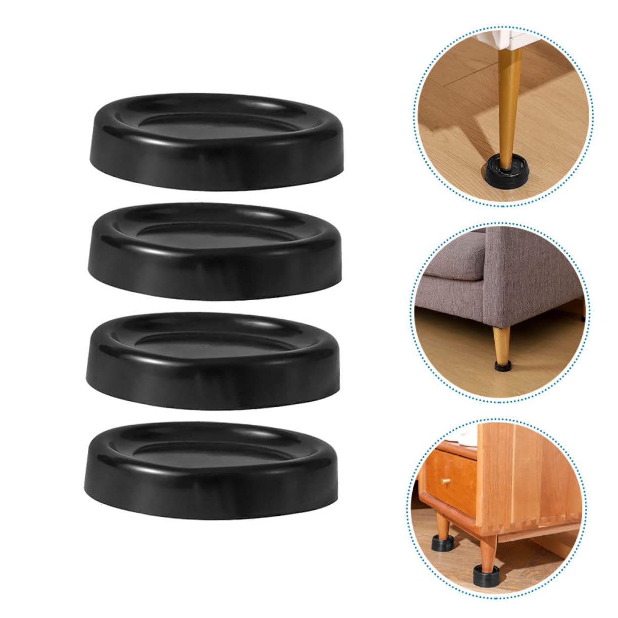 GOOHOCHY 4 Pack Washer Stabilizer Pads Washer Dryer Anti-vibration Mats Non-skid Furniture Risers Pvc Material Durable
