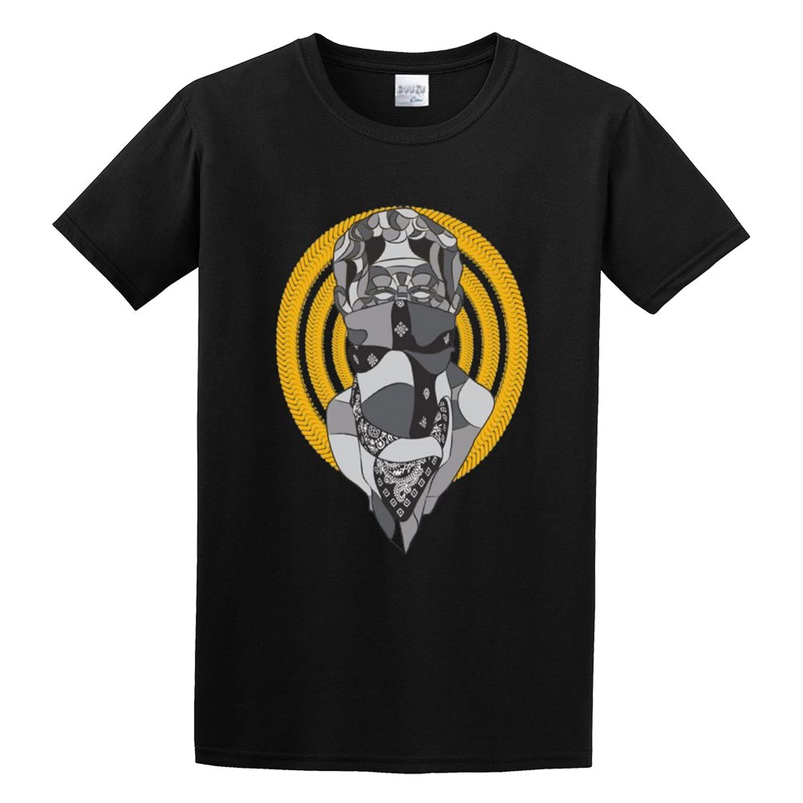 SAFETY LOCK Crooks and Castles Bandit Pope T-Shirt Funny Top Graphic Tee for Men BlackL
