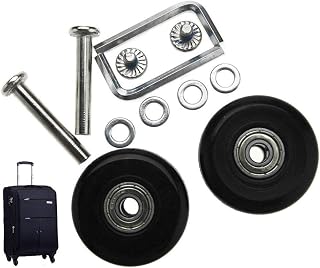 Black Luggage Suitcase Replacement 2 Wheels Sets 48mm(1.89")/70mm(2.75")/75mm(2.95") Inline Skate Wheels with Bearings ABEC 608zz