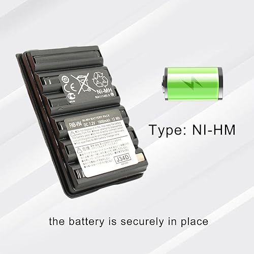Miniatura 2 de FNBV94 FNB-V94 FNB-V83 7.2V 1800mAh Ni-MH Batería de repuesto compatible con radio bidireccional Yaesu Vertex VX-410, VX-420, VX-420A, VX-160,
