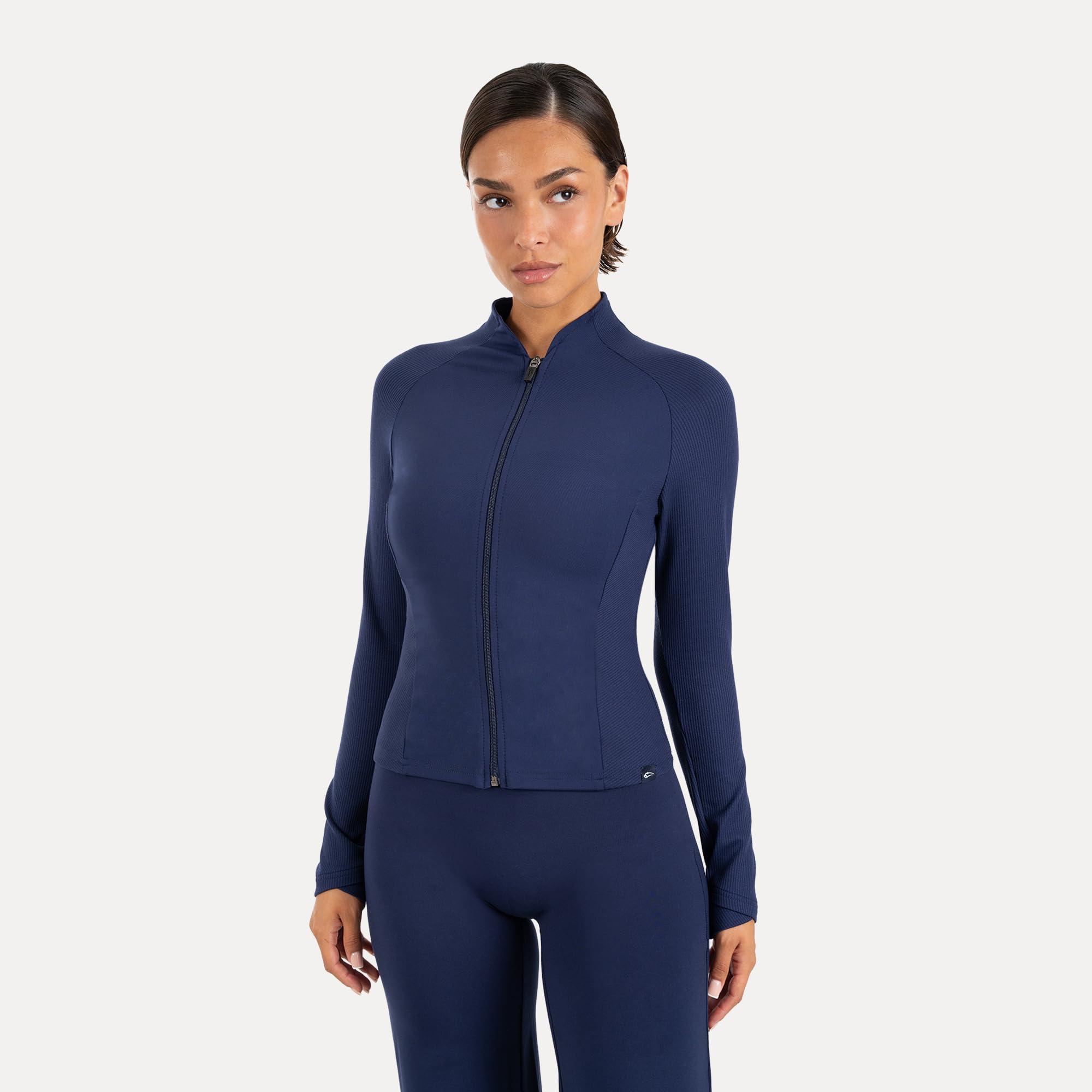 SMILODOX Trainigsjacke Damen Solvea, Sportsjacke Shaped Fit mit Reißverschluss & Stehkragen, Laufjacke, elastisches Performance Material, geeignet für Fitness, Gym, Yoga & Freizeit