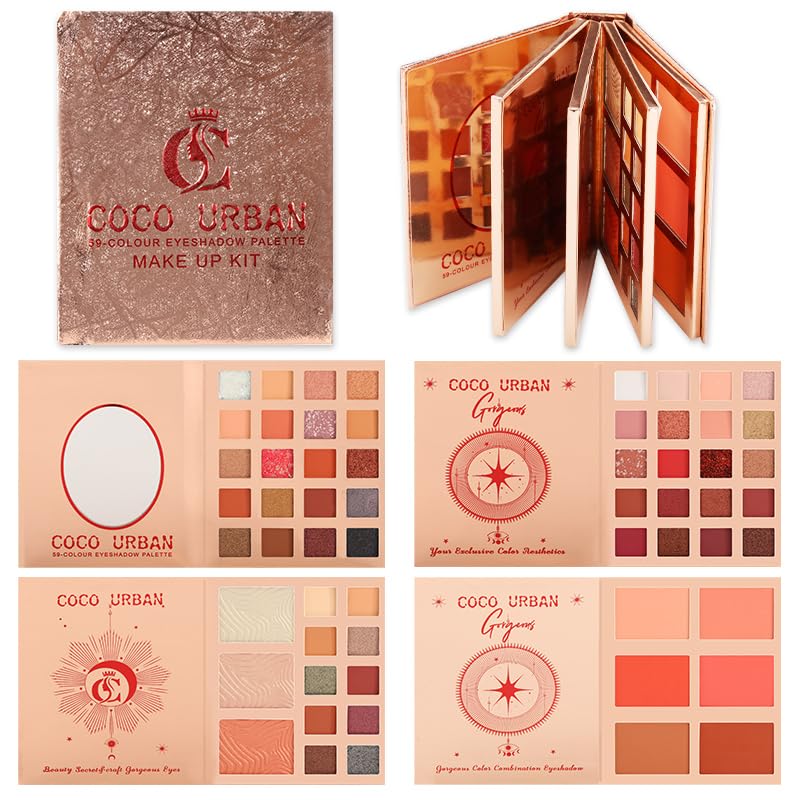 Miss Demi All In One Makeup Palette Set, Eyeshadows+Highlights+Blushes+Contours+Lipstick for Complete Beauty Looks, Neutral Cream & Powder, Crease-Proof Wear, Cosmetics Gift Kit. (04 Color)