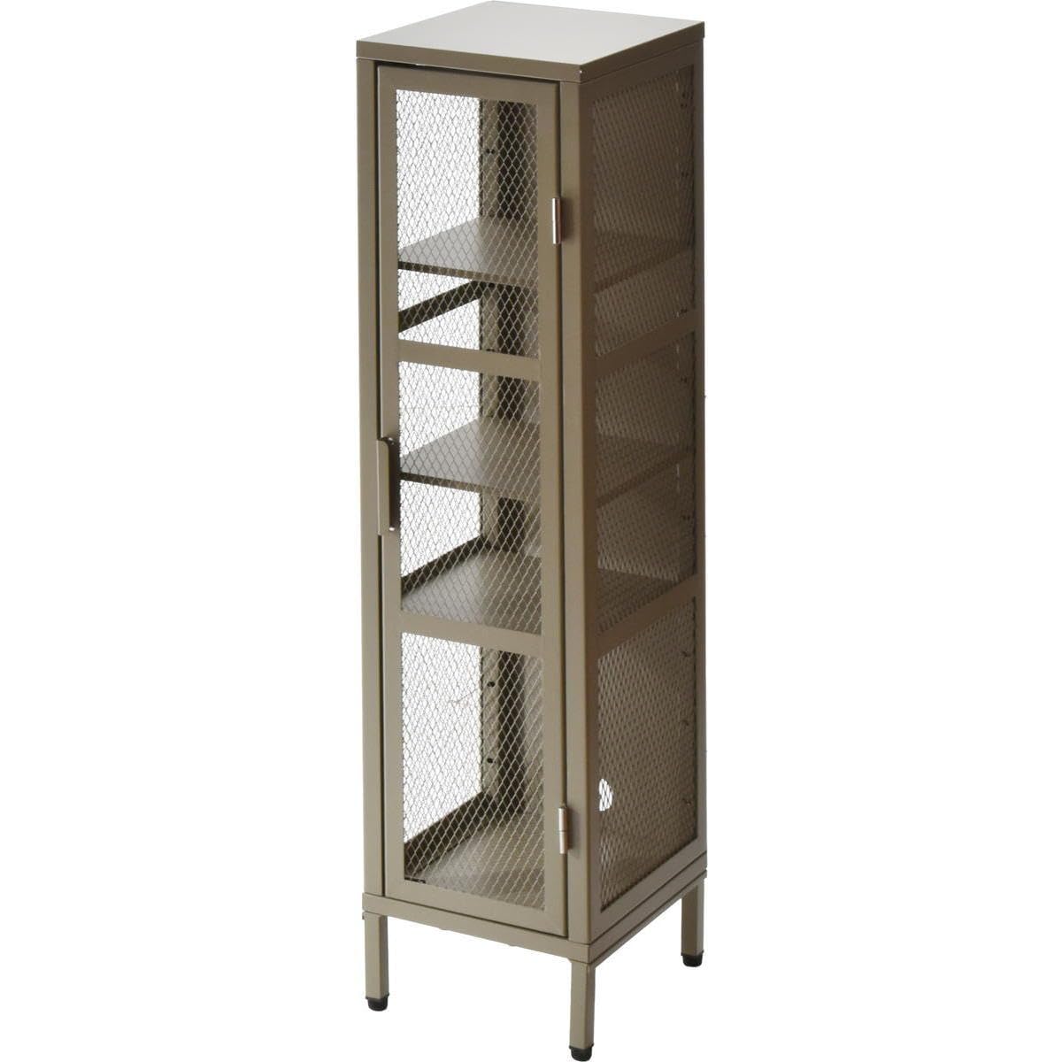 スリムキャビネット Amazon.co.jp: BURUCK スリムメッシュキャビネット 4段【カーキ