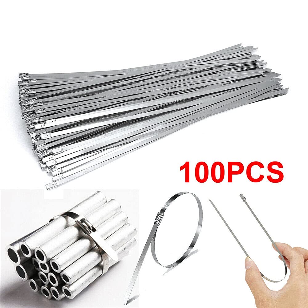Fascette stringicavo, fascette stringicavo 100 pezzi fascette stringicavo in acciaio inox fascette stringicavo autobloccanti resistenti fascette stringicavo multiuso fascette stringicavo in metal