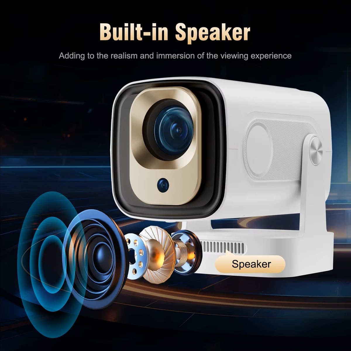 HY310 Android 14 4K projektor natywny 1080P Natywny autofokus 330ANSI Dual Wi-FI BT5.4 Air Mouse Voice Home Outdoor Film