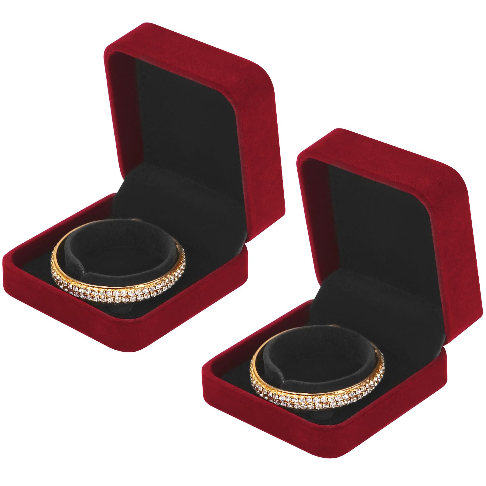 LETURE Lot De 2 Boîtes à Bijoux En Velours Pour Bijoux, Boîtes à