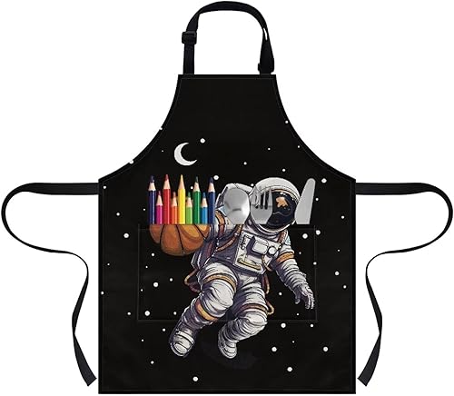 Miniatura 2 de Snilety Delantales para niños y niñas, delantales de pintura con bolsillo, delantales de cocina de 3 a 8 años