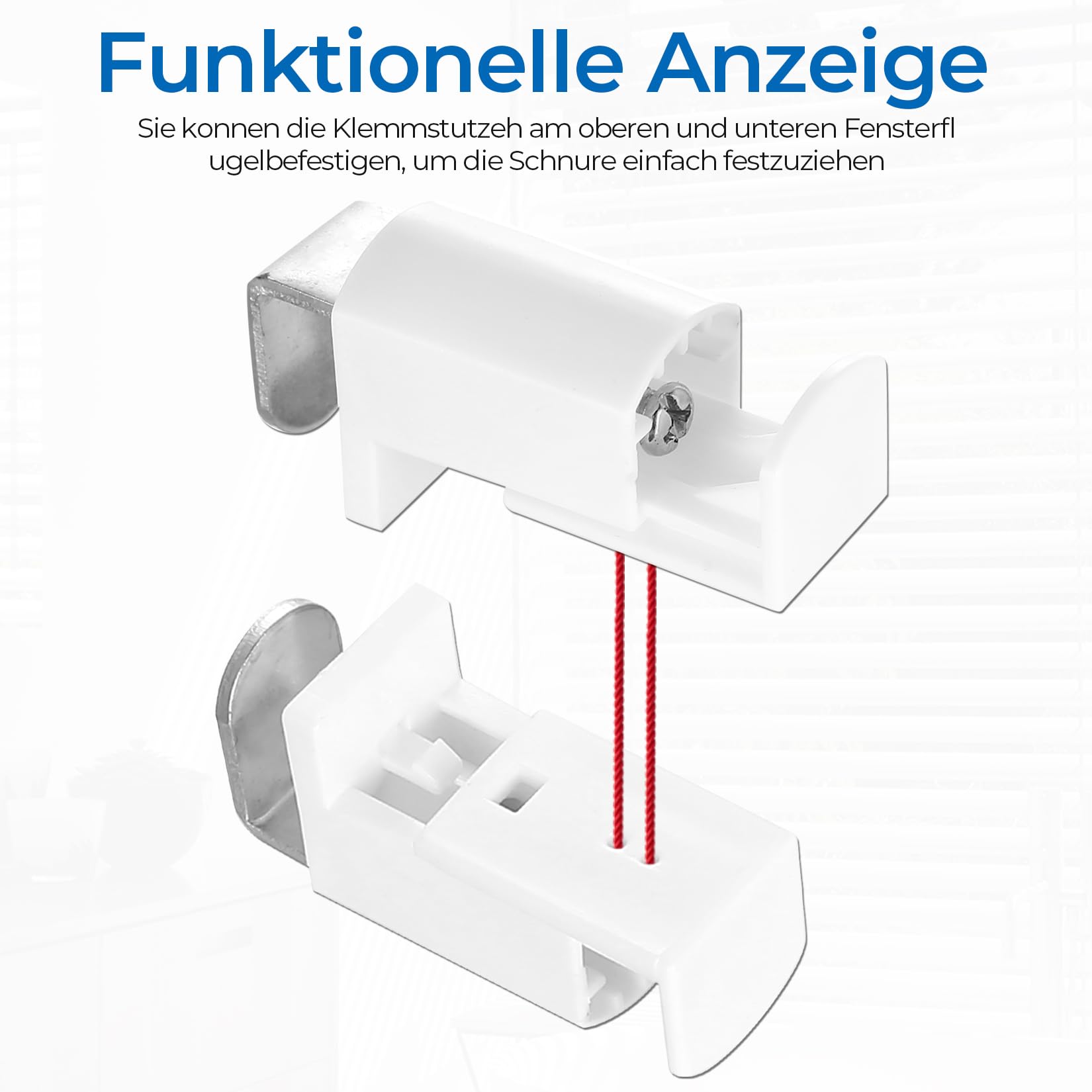 Lot De 16 Supports De Fixation Pour Stores Plissés - Clips Métal Blanc Pour Fenêtres En Bois Et PVC