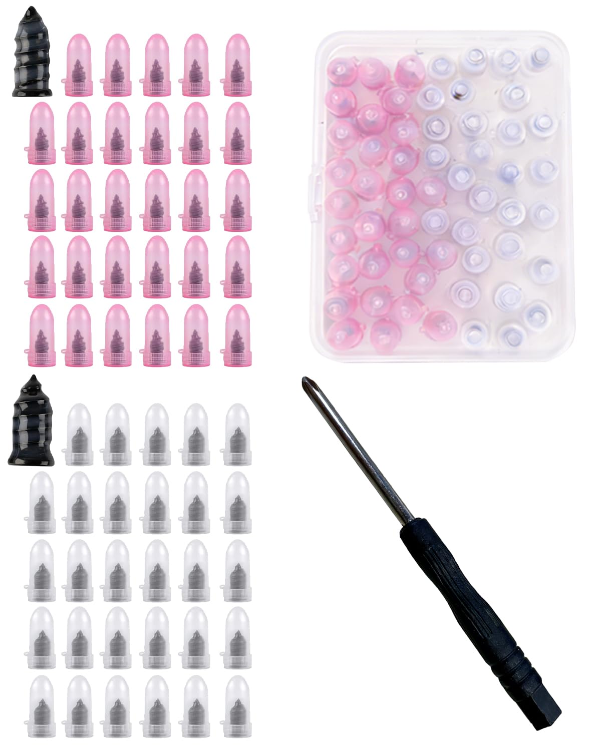MADETEC 60PCS Tire Repair Screws Kit Complete Screw-in Rubber Nail Plugs for Fast Fixing Flat Tire Punctures Self-Service