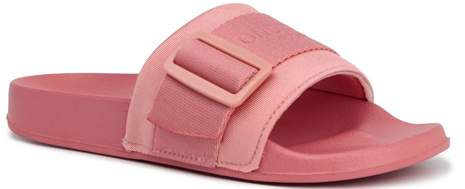 London Fog Womens Skyden Sherpa Pool Slide Sandals Open Toe House Indoor  Outdoor Shoes Sandals - Main Image