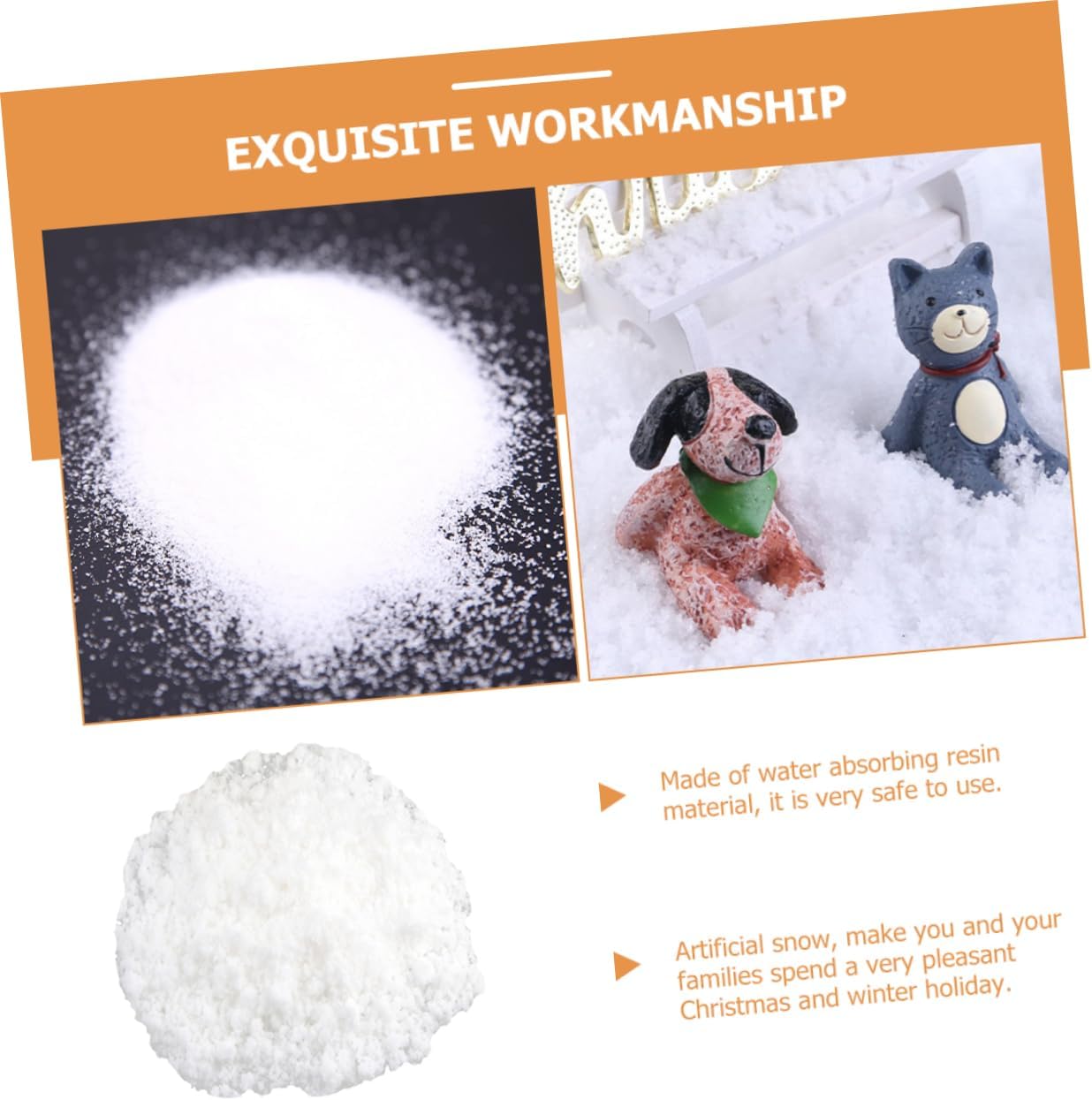 CHILDWEET 500g Artificial Snow for Christmas Decoration Realistic Fake Snow for Holiday Village Displays Lightweight Easy to Use Powder for Festive Home Decor