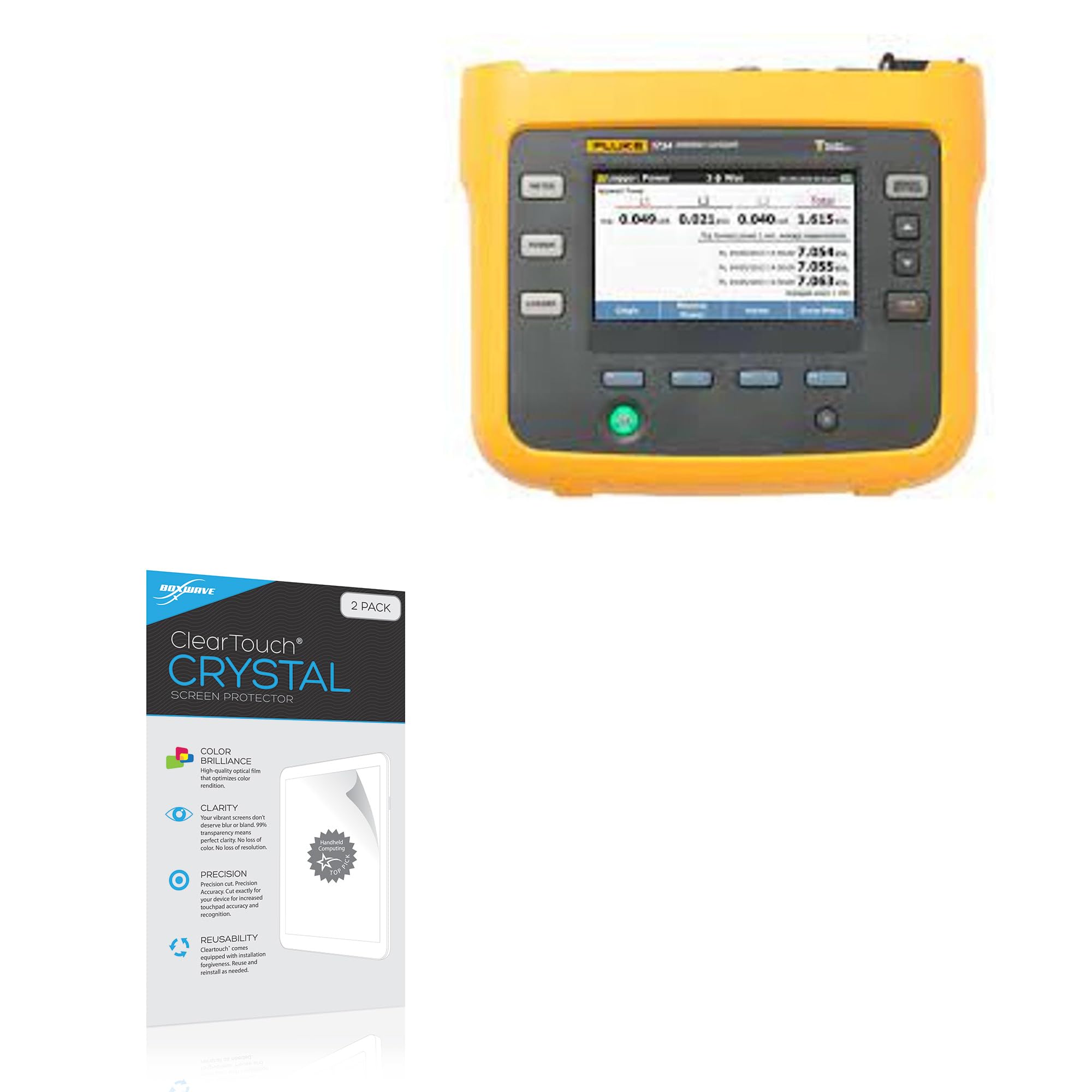 BoxWave Screen Protector Compatible with Fluke 1732 - ClearTouch Crystal (2-Pack), HD Film Skin - Shields from Scratches