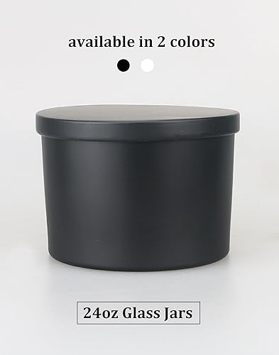 Miniatura 5 de MILIVIXAY Paquete de 6 tarros de vela de 24 onzas con tapas de metal y kits de fabricación de velas, 3 tarros de velas con mecha, recipientes de