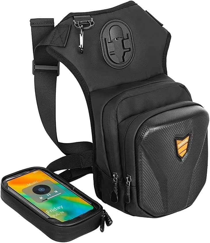 Drop Leg Bag Motorcycle Waist Pack Pouch Waterproof Riding Cycling Thigh Tactical Bag with Hard Shell for Men, Motorcycle Side Pouch Phone Storage Hip Fanny Pack Bags (A) (C)