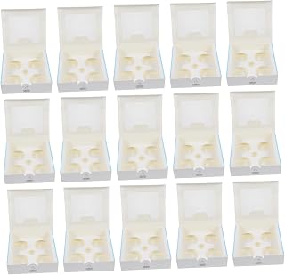 GLEAVI 25pcs Egg Tart Boxes with Clear Window Eco-friendly Dessert Containers for Muffins and Pastries for Gifting and Special Occasions