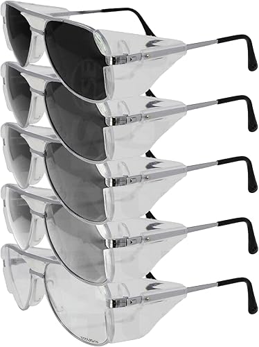 TITUS G77 - Gafas de seguridad con montura de metal premium Aviator Z87+, Z87.1, protección lateral, para disparos de motocicleta, DOT ANSI CE