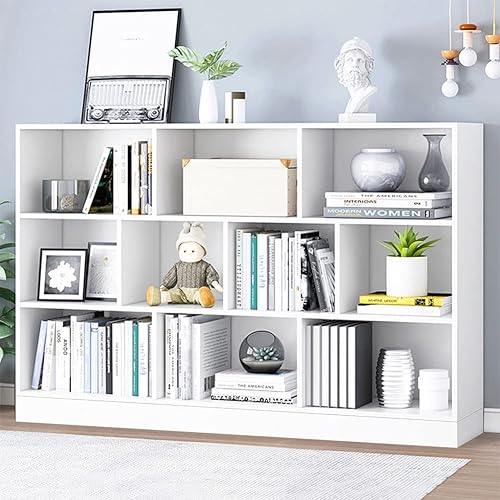 Miniatura 36 de IOTXY Estantería Baja con Estante Abierto - Gabinete de Exhibición Organizador de Pie de Madera de 3 Niveles con Base, Estantería Horizontal Corta