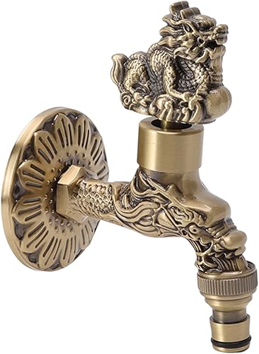 Miniatura 7 de Tissting Grifo de agua montado en la pared G12, material de latón, diseño vintage de dragón chino, grifo de cocina, grifo de lavadora, grifo de