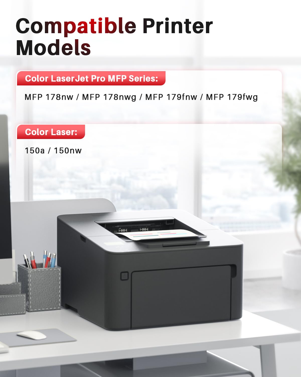 Halloya 117A W2070A Compatibile per HP 117A Toner per HP Color Laser MFP 178nw 178nwg 179fnw 179fwg 150a 150w 150nw (4-Pack, Con Chip)