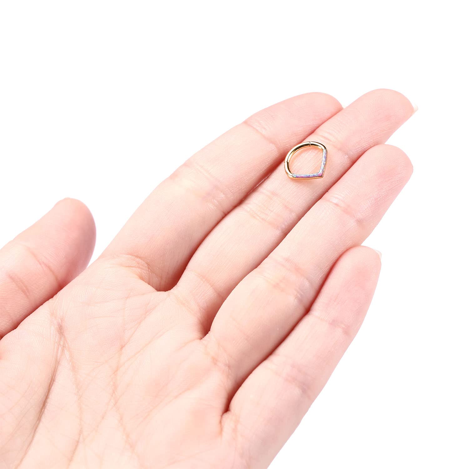 hengkaixuan Teardrop Daith Earrings Septum Jewellery Nose Hoop Ring Surgical Steel Daith Rook Tragus Piercing Jewellery Septum Clicker Ring Small Hoop Earring — view 58