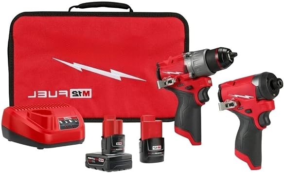 2-Tool Combo Kit 3497-22 for Milwaukee M12 FUEL 12V Hammer Drill & Impact Driver3404-20 M12 Hammer Drill Driver,3453-20 M12 Impact Driver