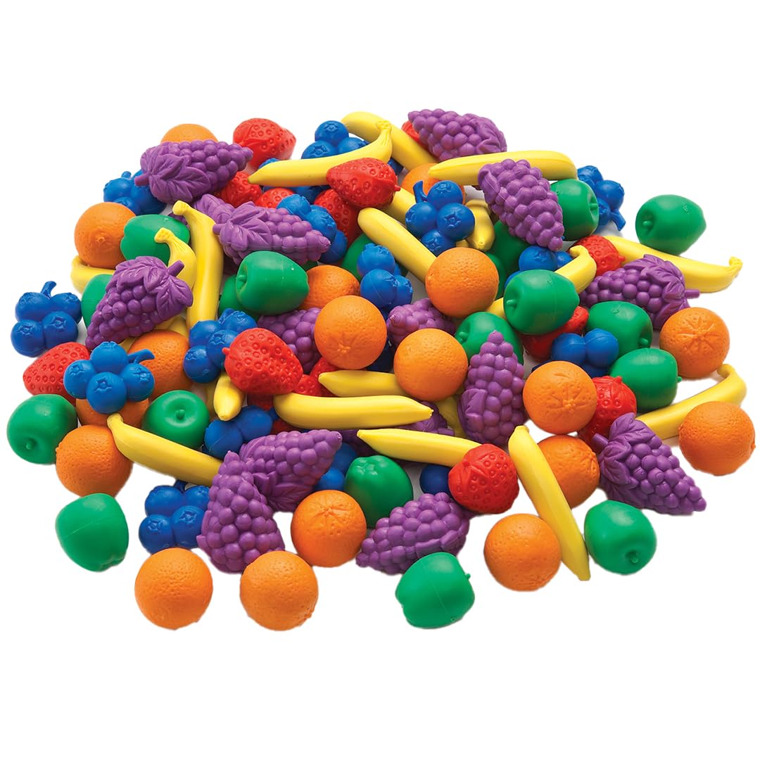 edxeducation Fruit Counters | Set of 108 | Early Maths Manipulative for Kids | Build Counting, Sorting and Language Skills| Great for Sensory Bins