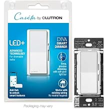 Lutron Diva Smart Dimmer Switch for Caseta Smart Lighting, 150-Watt LED, White DVRF-6L-WH-R