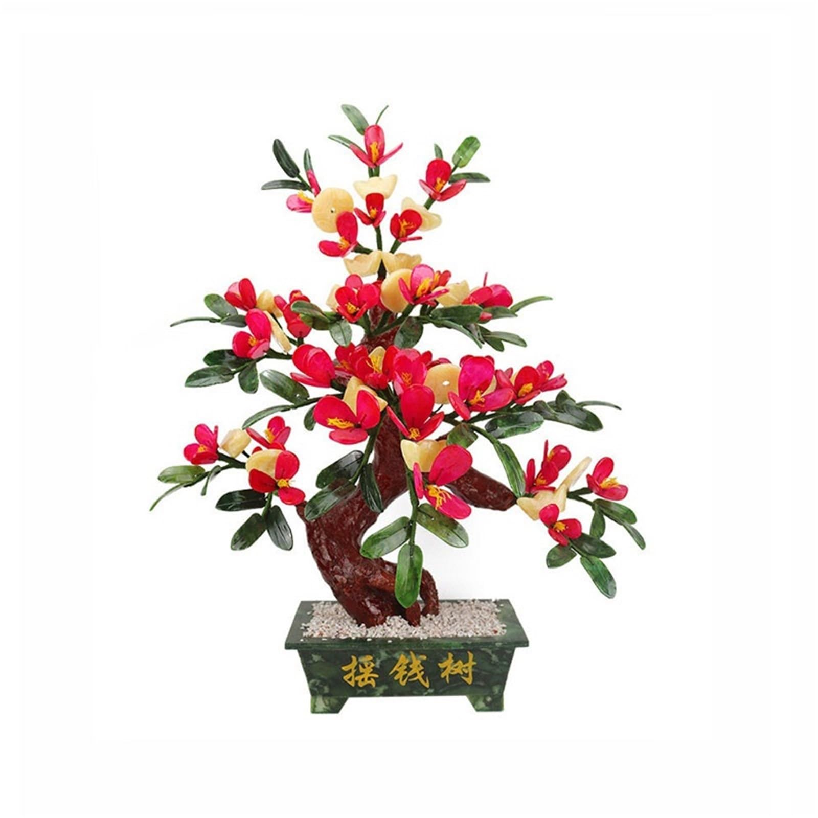 DFGHNBVC Artificial Plants Artificial House Plants Decoration Jade Bonsai Chinese Ornament For Balcony Garden Simulation Tree,M.Medium