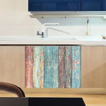 Kitchen Decor Dishwasher Magnet Cover, Dishwasher Decal Vinyl Sticker, Fridge Panel Door Cover Sheet, Colorful Wood Door, Magnetic 23" W x 17" H