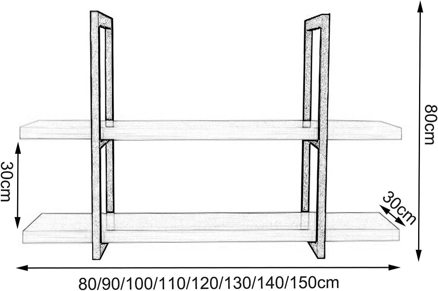 Hanging Wooden Kitchen Shelf2Tier Ceiling Rack with Metal Decor Display Shelf Wine Holder & Planter Stand for Home Balcony & Living Room Storage Solutions