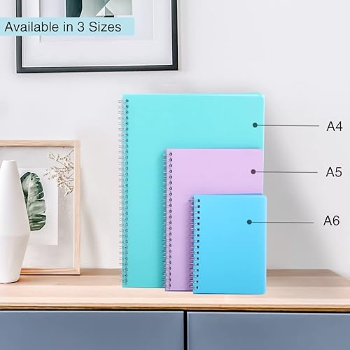 Miniatura 4 de Cuadernos de papel cuadriculado, paquete de 4 cuadernos de cuadrícula en espiral de 5.7 x 8.3 pulgadas, 640 páginas, bonitos cuadernos de