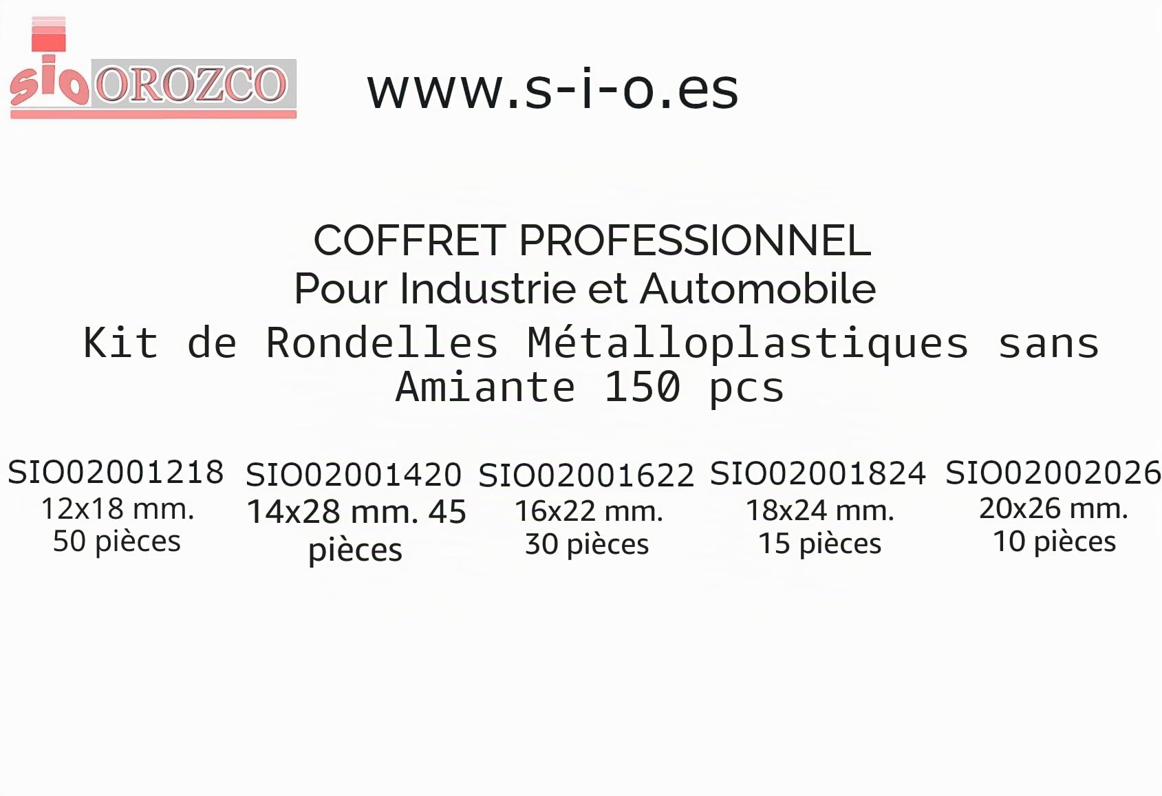 150 Rondelles Carter Huile Sans Amiante – Assortiment Joints Vidange Moteur Voiture – Rondelles Étanchéité Bouchon Carter Auto Moto – Kit Réparation Vidange Automobile Eco