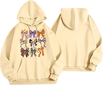 Halloween Hoodies for Women 2025 Fall Fashion Long Sleeve Cute Ghost Graphic Lightweight Hoodie with Pockets