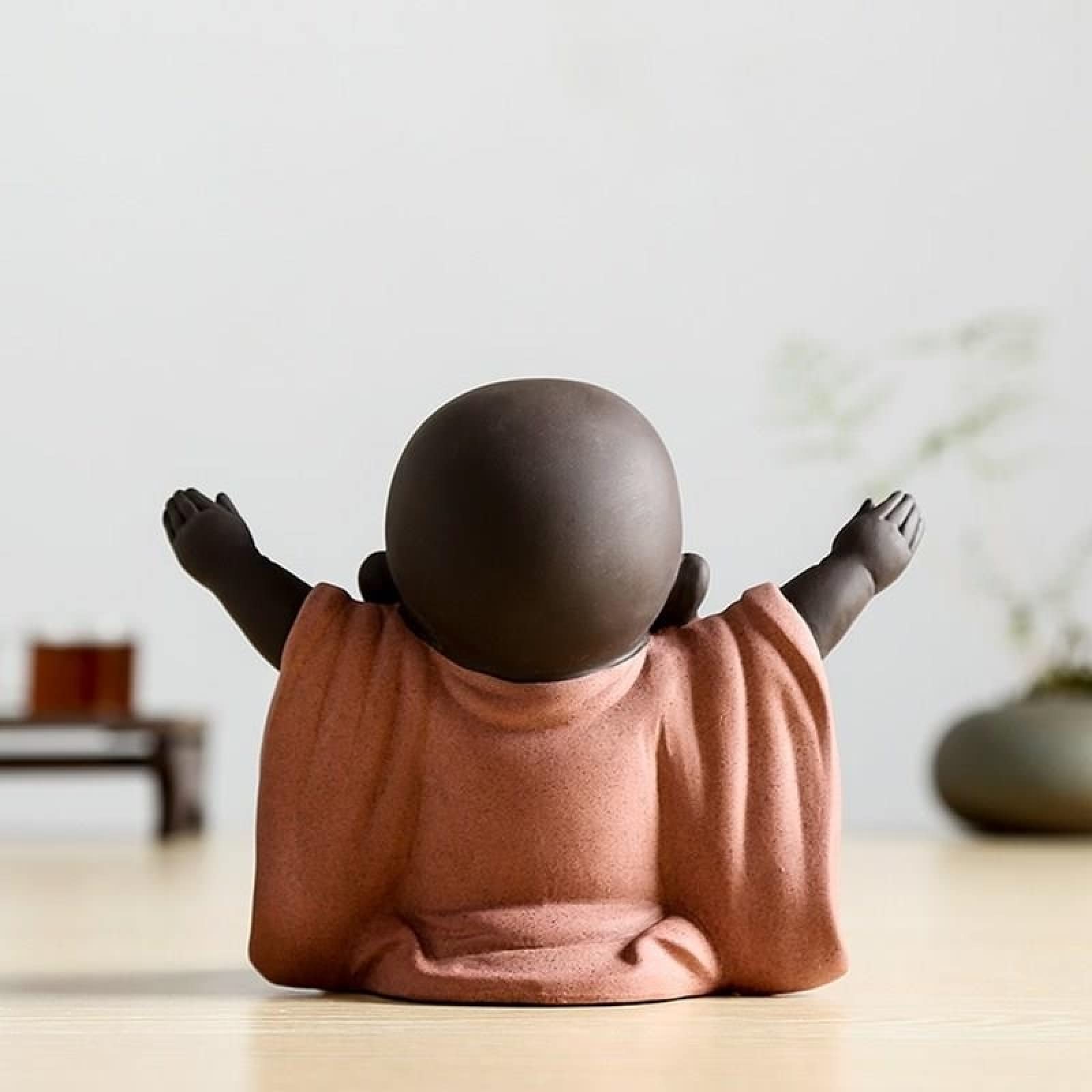 置物　弥勒佛 粉彩人物 旧藏万同顺造粉彩弥勒佛