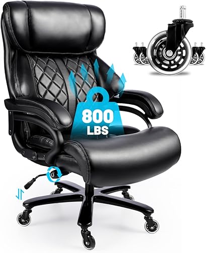 Sillas ejecutivas de 800 libras, sillas de escritorio ejecutivas con soporte lumbar ajustable, silla de oficina para personas pesadas, silla de