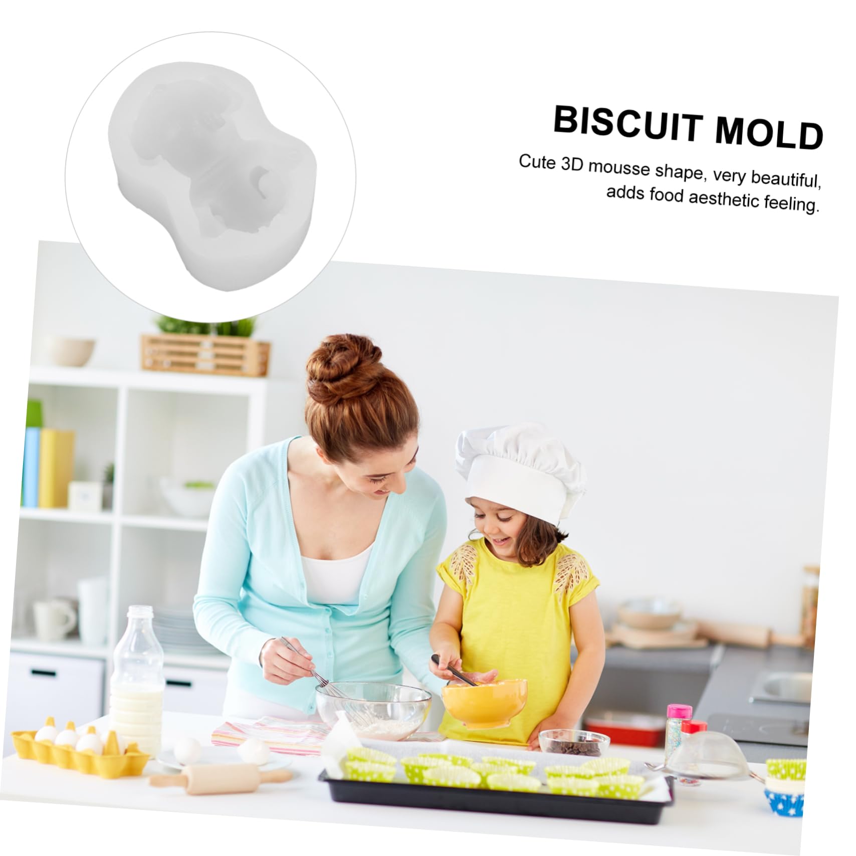 SEWACC Moule à Gâteau Forme De Moule à Mousse Biscuits Pour Pâtisserie Diy Et Fêtes Blanc