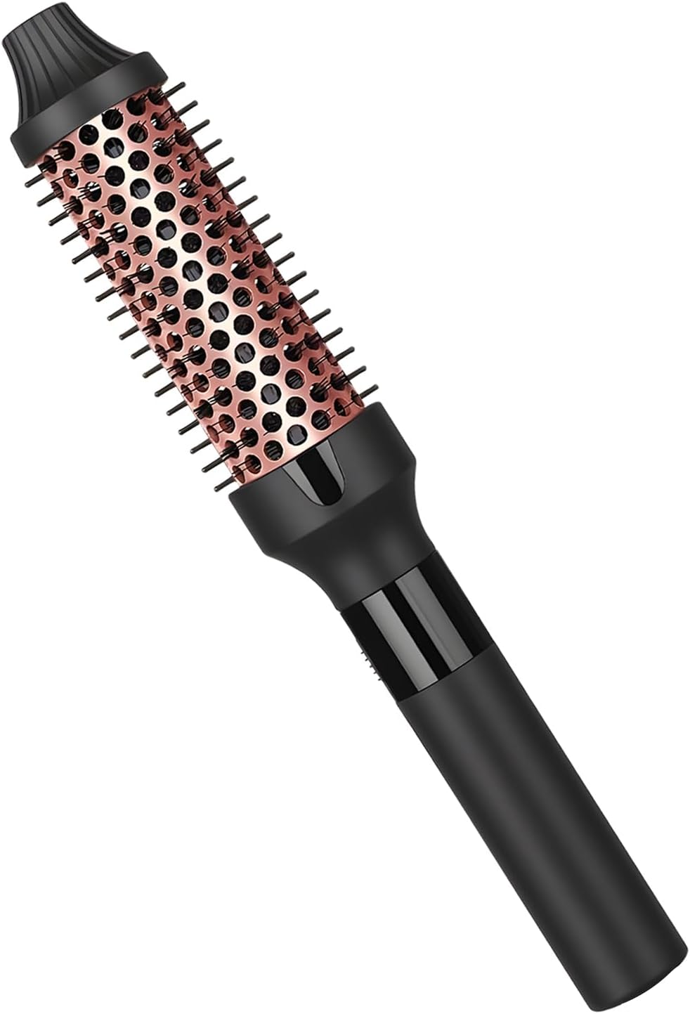hopopower 1.25/1.5 Inch Curling Iron Brush Ceramic Double PTC Heated Round Hair Curling Comb, Tourmaline Ionic Hot Hair Curler Thermal Brush Blowout Dual Voltage for Traveling (1.25inch) 1.25 Inch