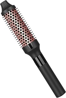 1.25/1.5 Inch Curling Iron Brush Ceramic Double PTC Heated Round Hair Curling Comb, Tourmaline Ionic Hot Hair Curler Thermal Brush for Traveling (1.25inch)