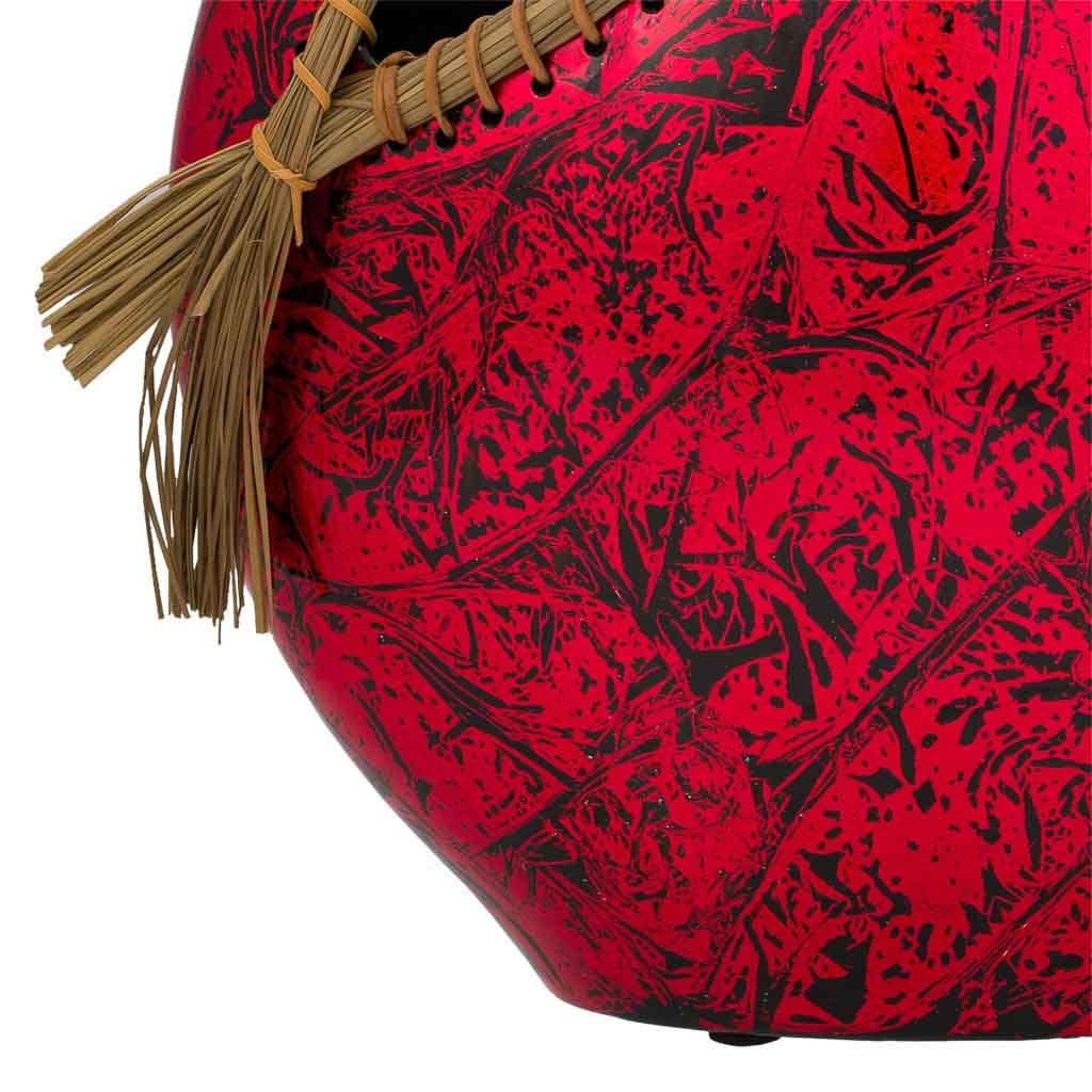 WANDERLUST DECO Jarrón de cerámica Rojo 35x14,5x36