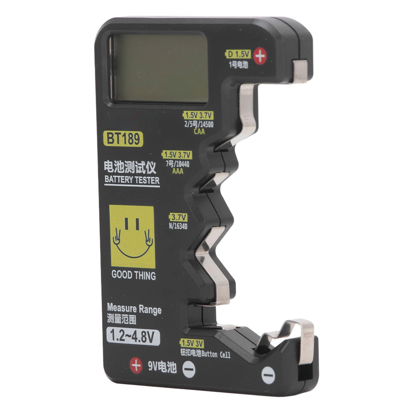 Cyfrowy Tester Pojemności Baterii z Dużym Ekranem LCD, Uniwersalny Detektor dla AA, AAA, C, D, 9V, Czarny, ABS