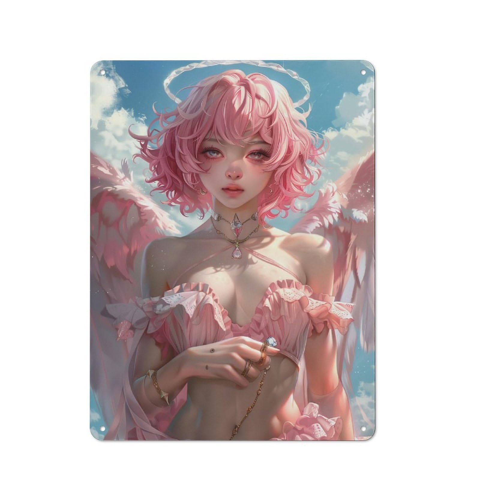 Junmoney Style-17 Angel Wings Queen Retro Tin Sign 40X30cm For Workshop Wall, For Home Interiors And Metal Sign Collectors