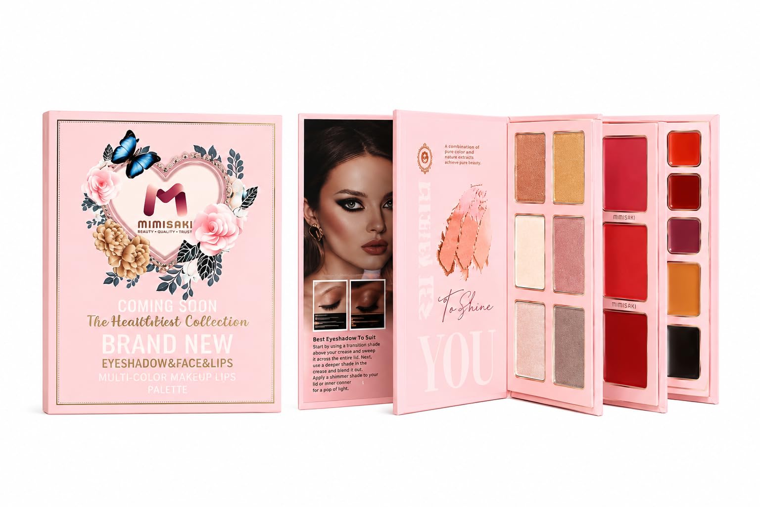 5 In 1 Makeup Book Palette Foldable, Portable, Long-Lasting | All-In-One Set With Contour, Blush, Highlighter & Eyeshadow | Universal Shades For All Skin Tones & Looks (Fashion Edition)-image-9