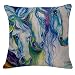 ITFRO Oil Painting Horse Hand Painted Throw Pillow Case Cotton Blend Linen Cushion Cover Sofa Decorative Square 18 Inches(5) by case