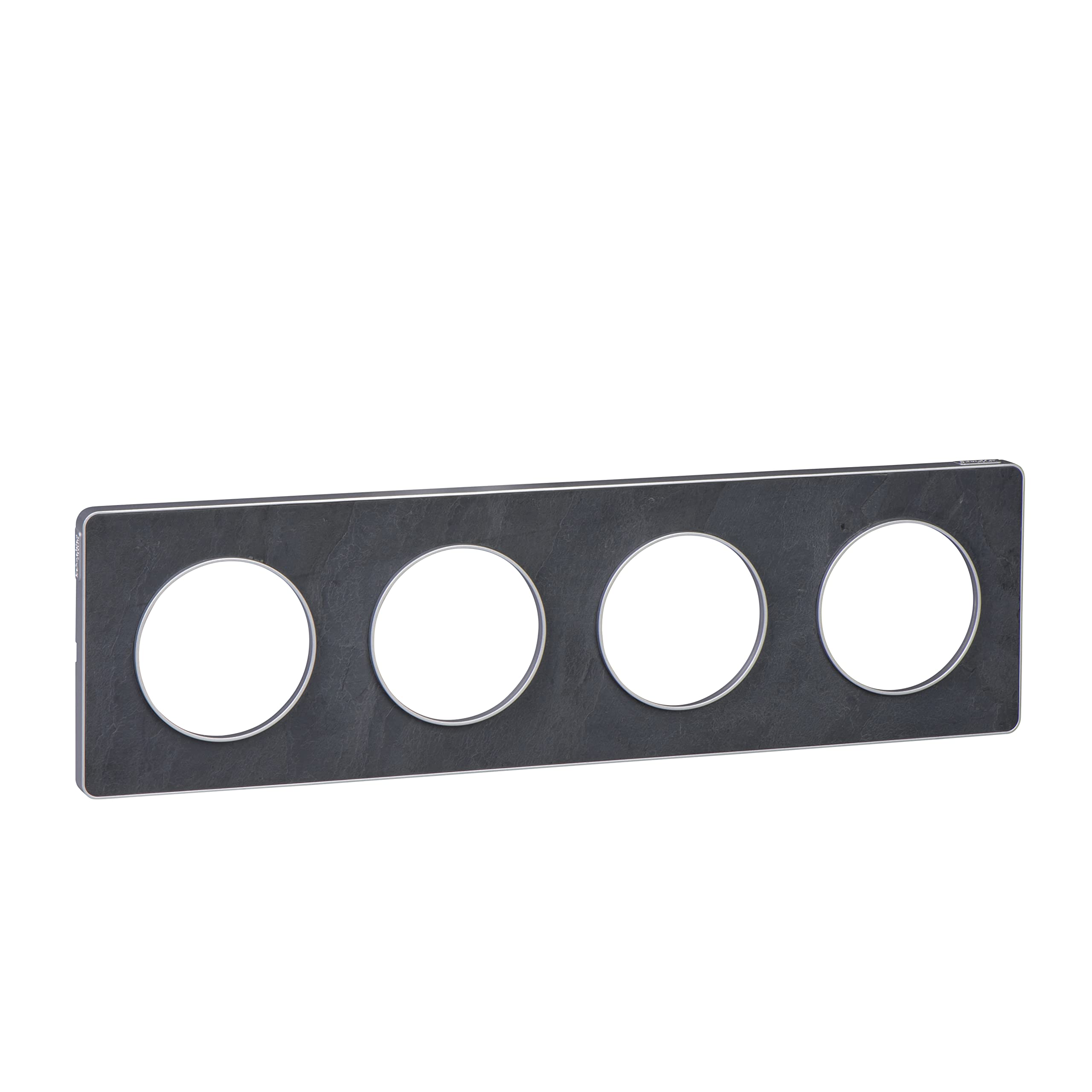 Plaque Schneider Odace Touch ardoise liseré alu 4 postes pour habillage interrupteur