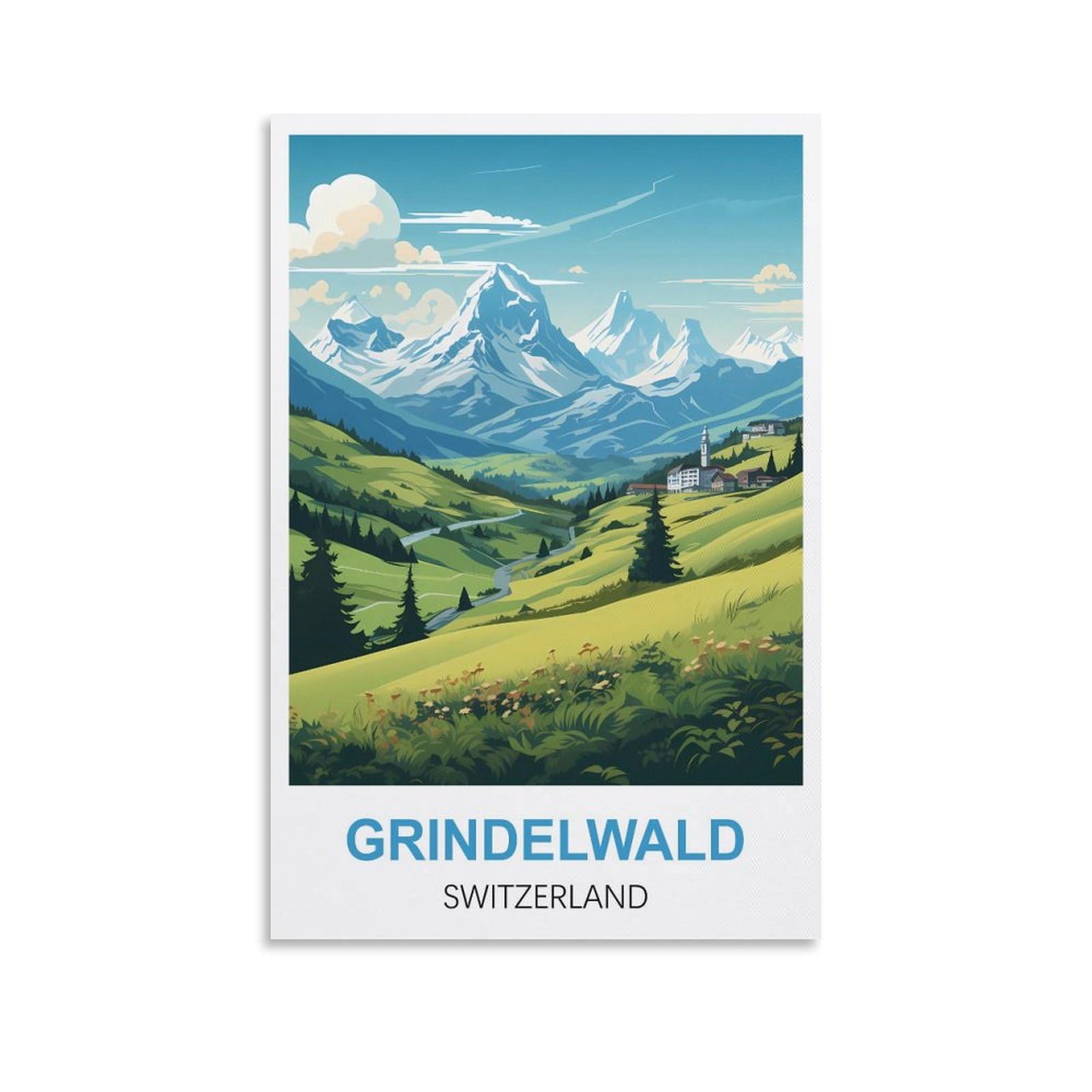 Nprzm A439 Metal Tin Sign Grindelwald Switzerland Vintage Sign Retro Tin Signs Vintage Metal Tin Sign For Bar Home Wall Metal Decoration 15X30cm