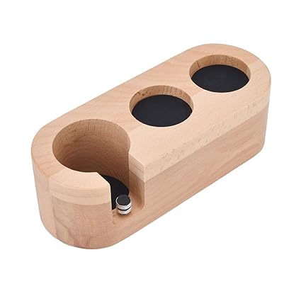 Tamper Resistant Mat Holder 3 Hole Stable Coffee Filter Holder Wooden Whisk Holder for Coffee Accessories