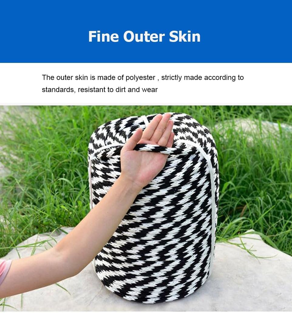 10 20 50 M Long Arborist Bull Rope, High Strength Polyester Tree Rigging Line, Utility Arbor Line Double Braid Polyester Rope for Dock Anchor Rescue Swing(12mm,10m)