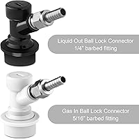 Vista 3 de TMCRAFT 2.6 Gallon Mini Ball Lock Keg, Stainless Steel Double Ball Lock Post Corny Keg with Quick Disconnect Set for Home-brewing(10L)