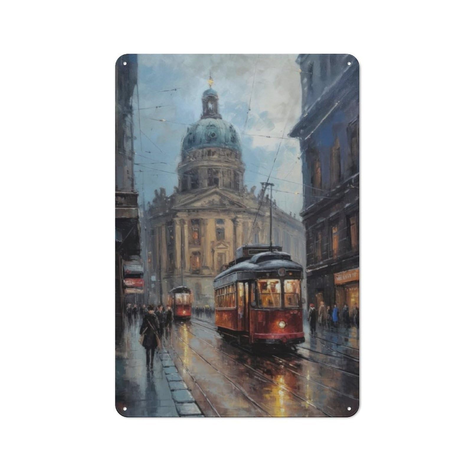 Junmoney Berlin Germany Art Retro Tin Sign 30X20cm For Home Office Or Studio, Suited To Home Office Decor Fans