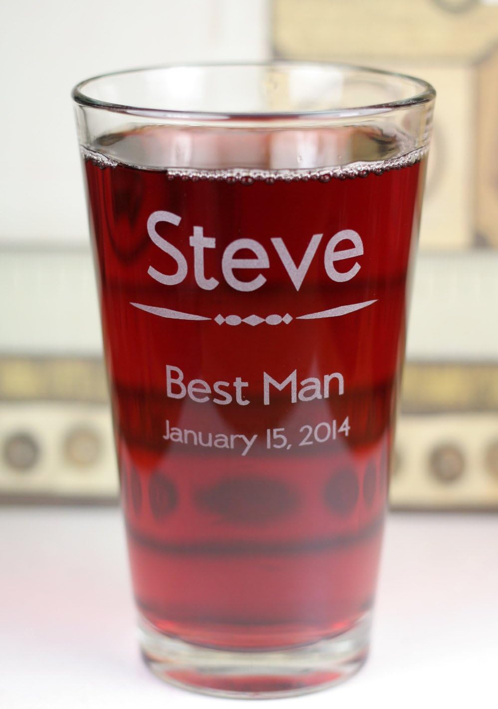 Personalized Engraved Groomsmen Party Wedding Pint Glasses